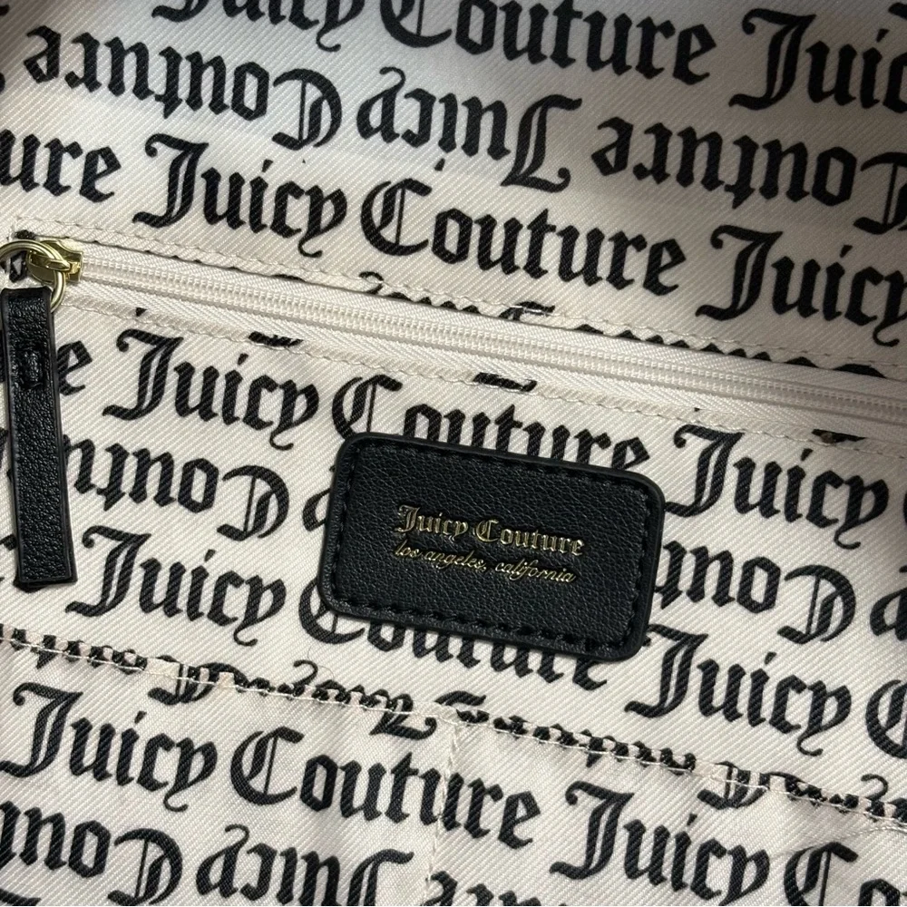 Juicy Couture Neon Yellow-Trim Logo Mini Backpack